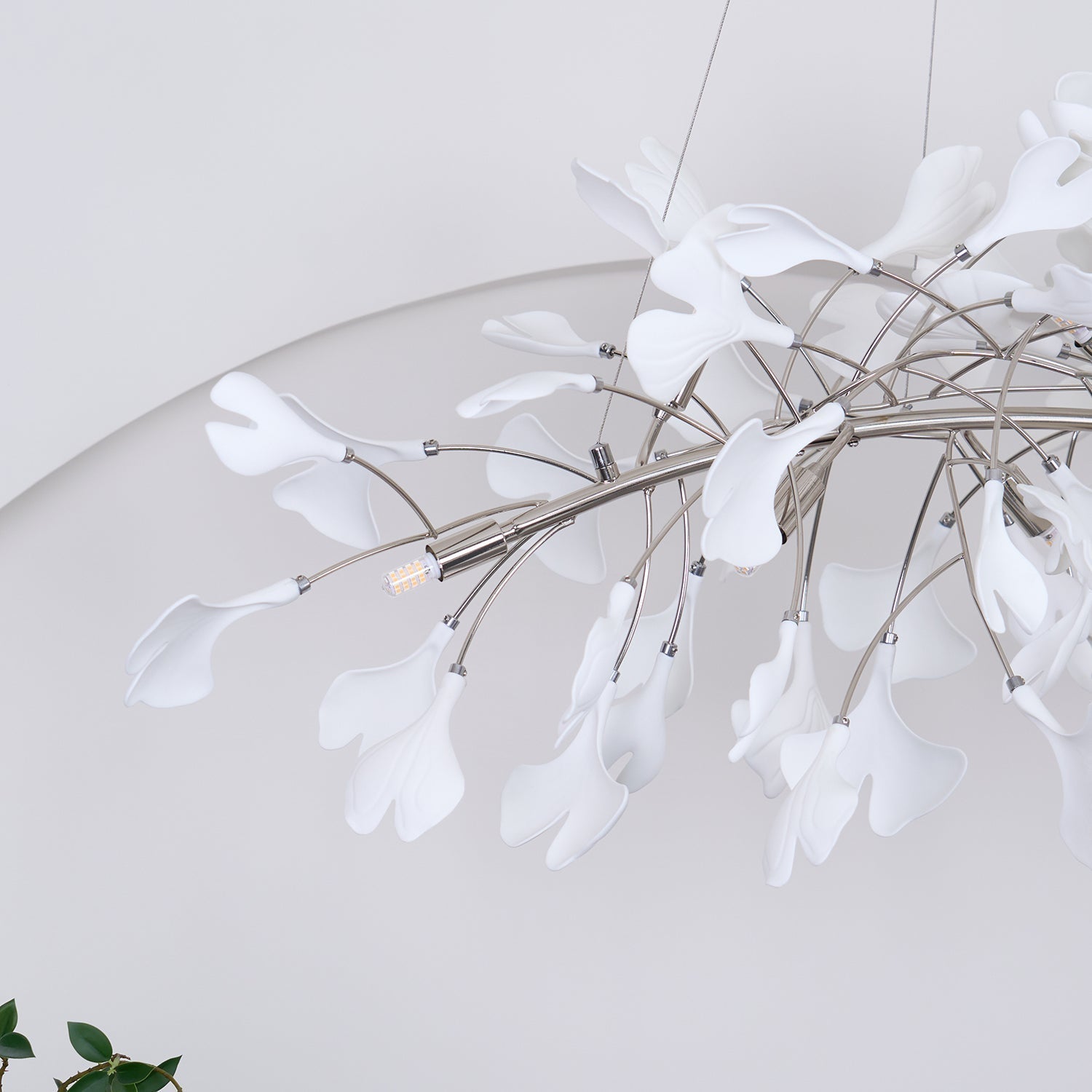 Arux Ginkgo lysekrone art deco bøjet nedad | Fioriscas