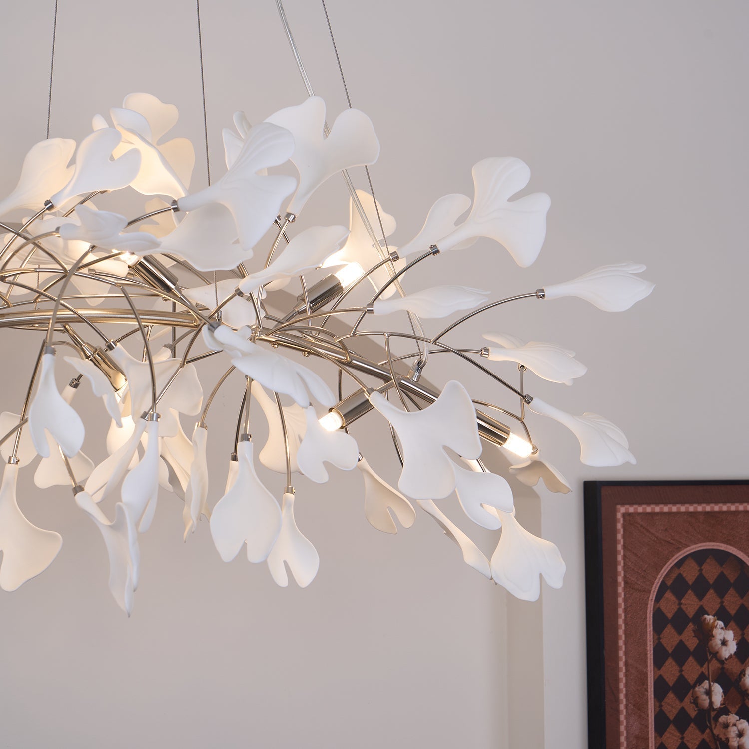 Arux Ginkgo lysekrone art deco bøjet nedad | Fioriscas