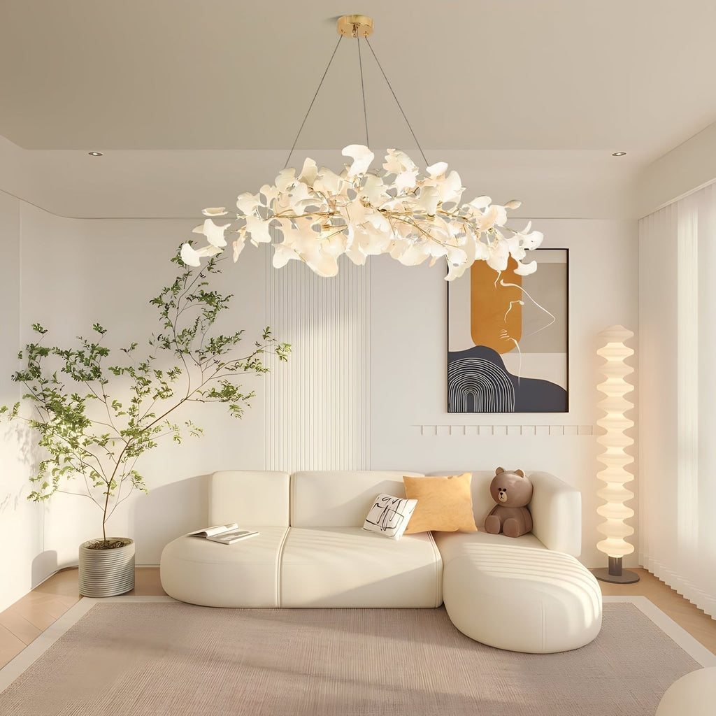 Arux Ginkgo lysekrone art deco bøjet nedad | Fioriscas