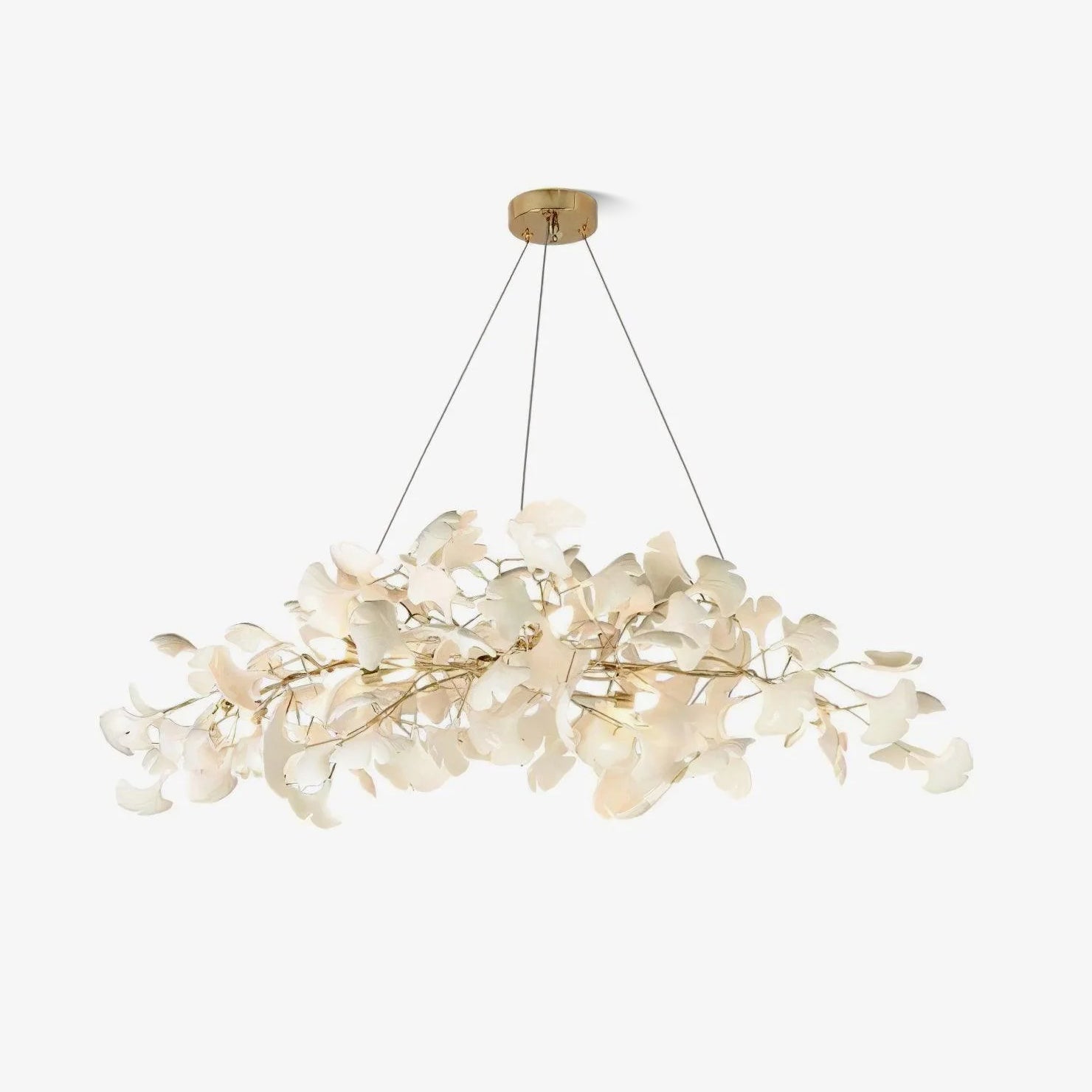 Arux Ginkgo lysekrone art deco bøjet nedad | Fioriscas