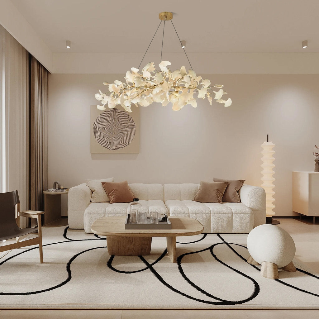 Arux Ginkgo lysekrone art deco bøjet nedad | Fioriscas