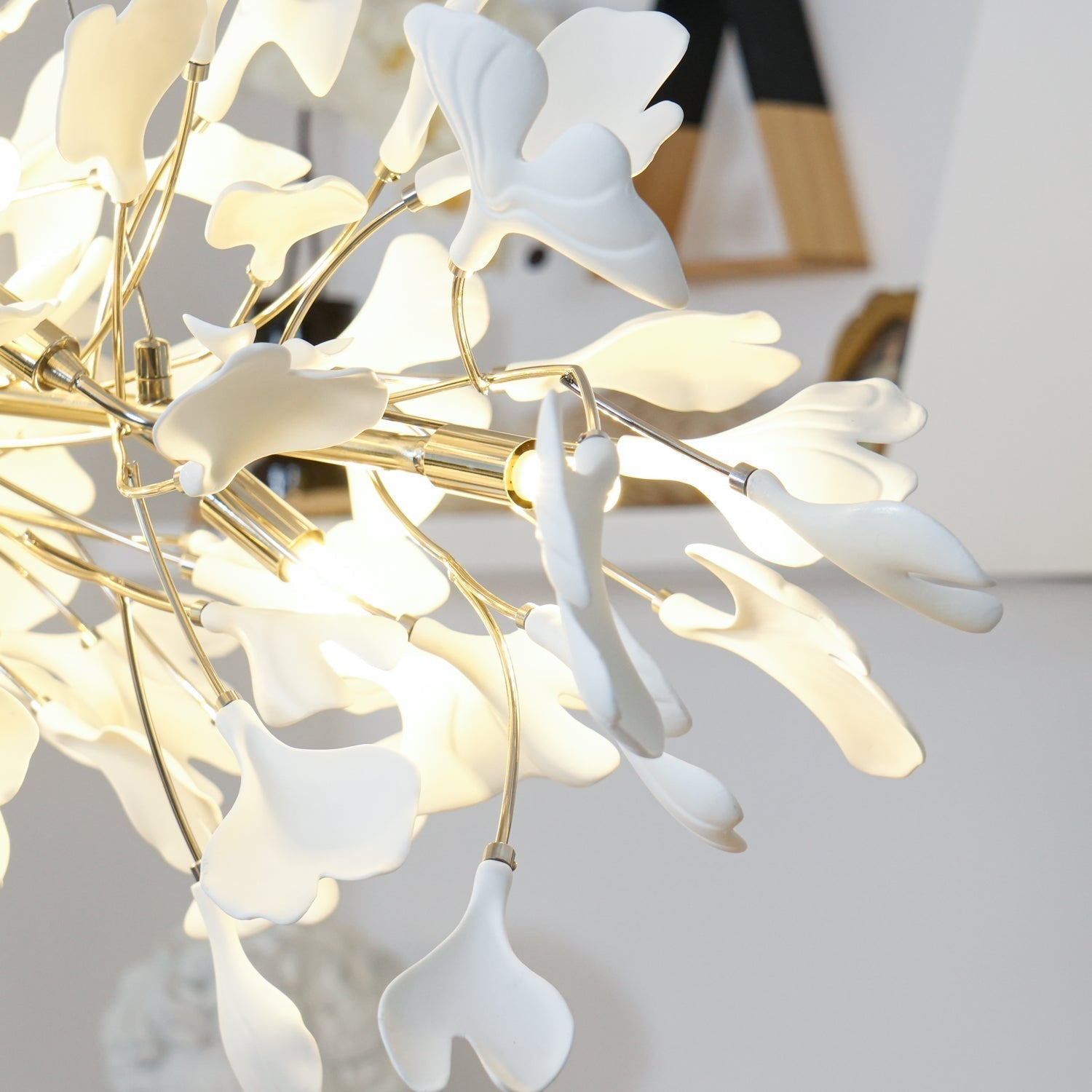 Arux Ginkgo lysekrone art deco bøjet nedad | Fioriscas