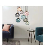 Candeeiro suspenso Lumisphere com globo de vidro de luz quente para salas de estar | Fioriscas