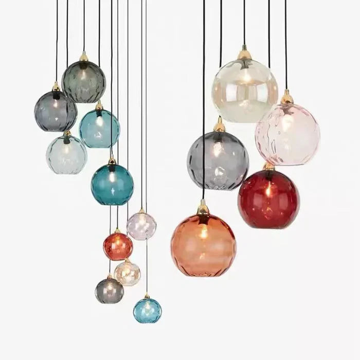 Candeeiro suspenso Lumisphere com globo de vidro de luz quente para salas de estar | Fioriscas