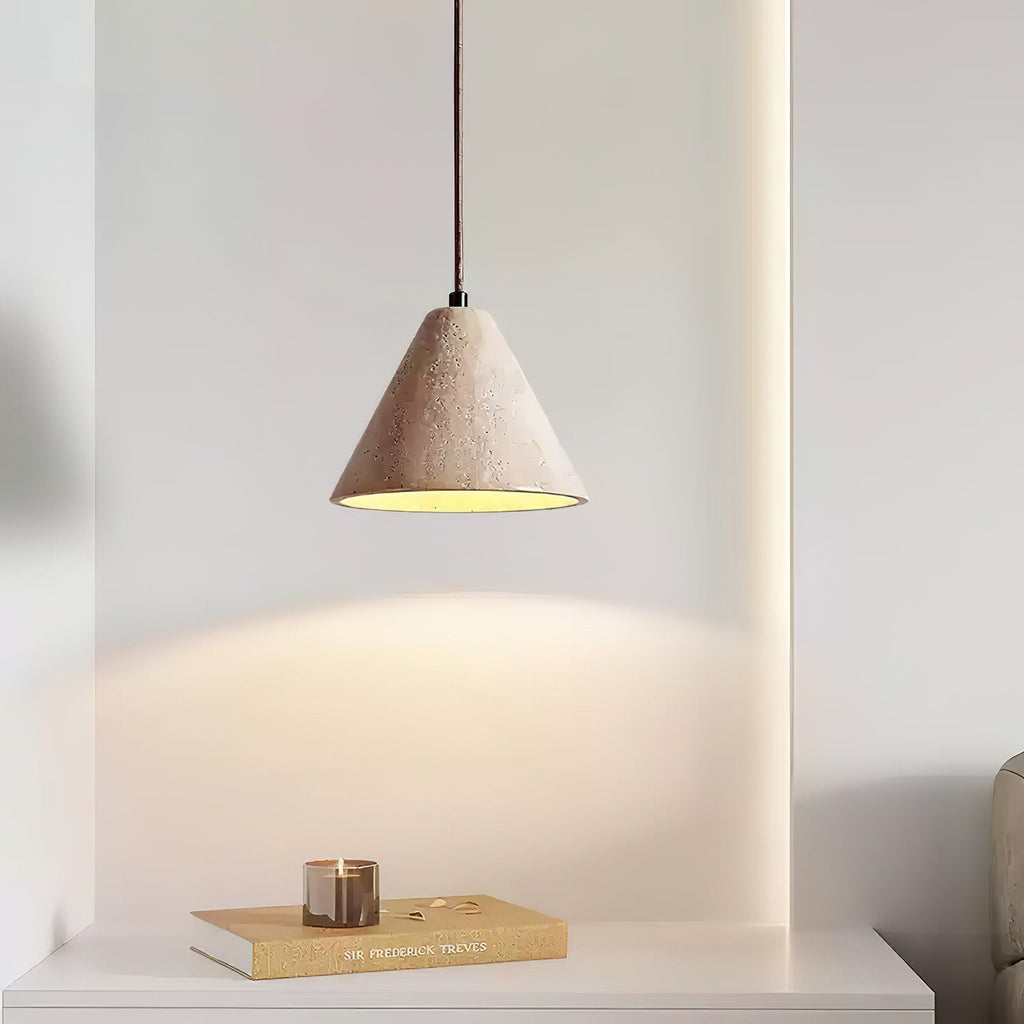 Cezoriel kegelvormige travertijn hanglamp | Fioriscas