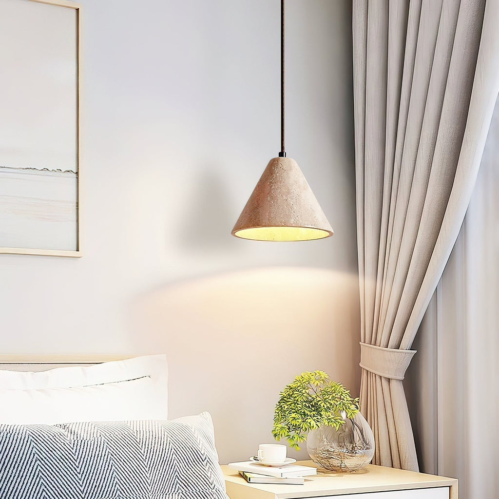 Cezoriel kegelvormige travertijn hanglamp | Fioriscas