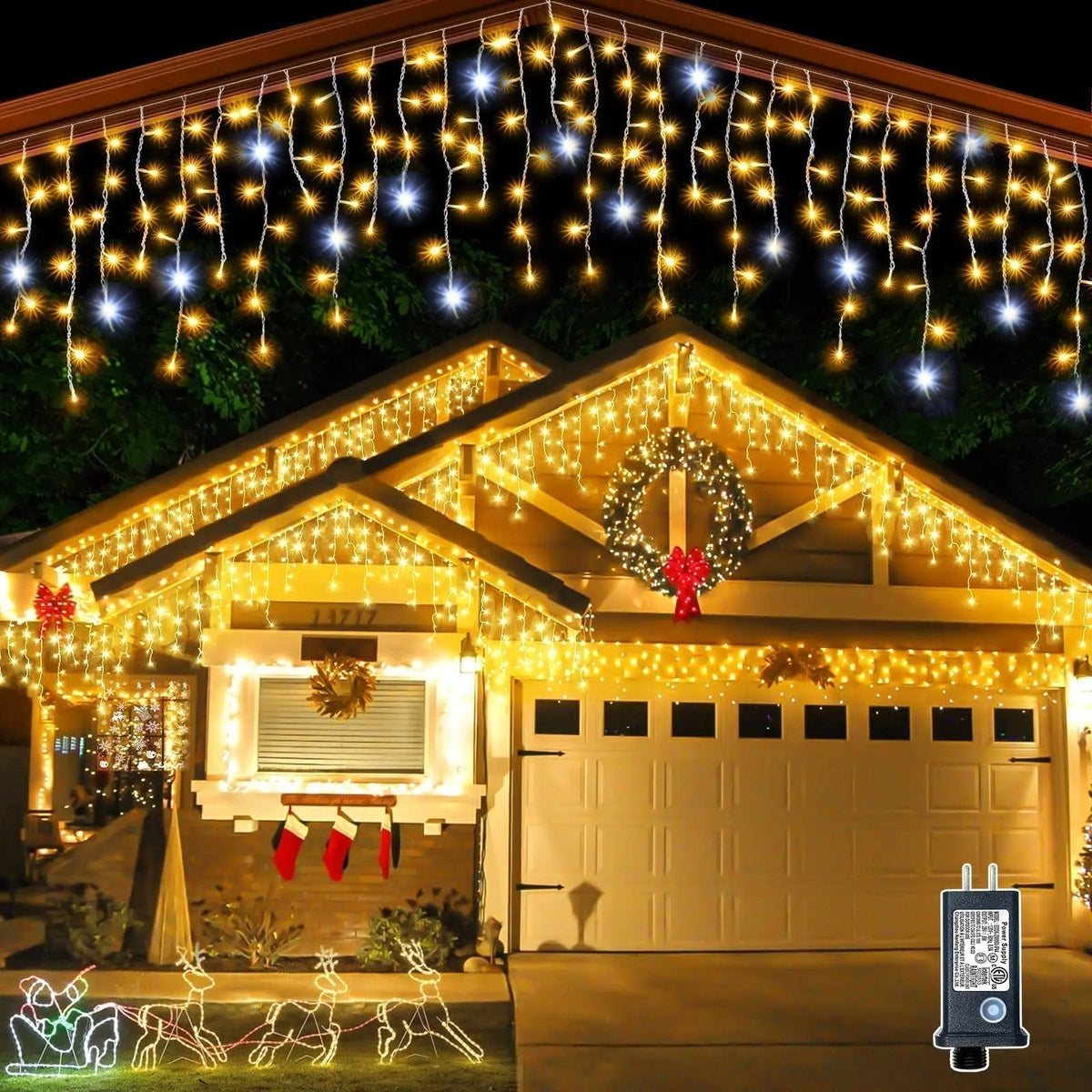LumaWeave Warm White Outdoor LED Curtain String Lights