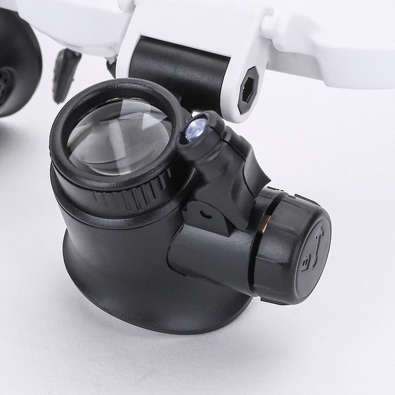 ClariVue-LED-Vergrößerungsbrille mit 8-facher bis 23-facher Vergrößerung und Helligkeitsregelung