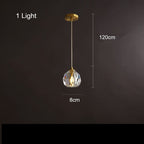 Luminara Crystal Ball Chandelier, Polished Copper Ceiling Light