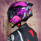Casco da moto integrale da gara, certificato DOT, sistema a doppia visiera