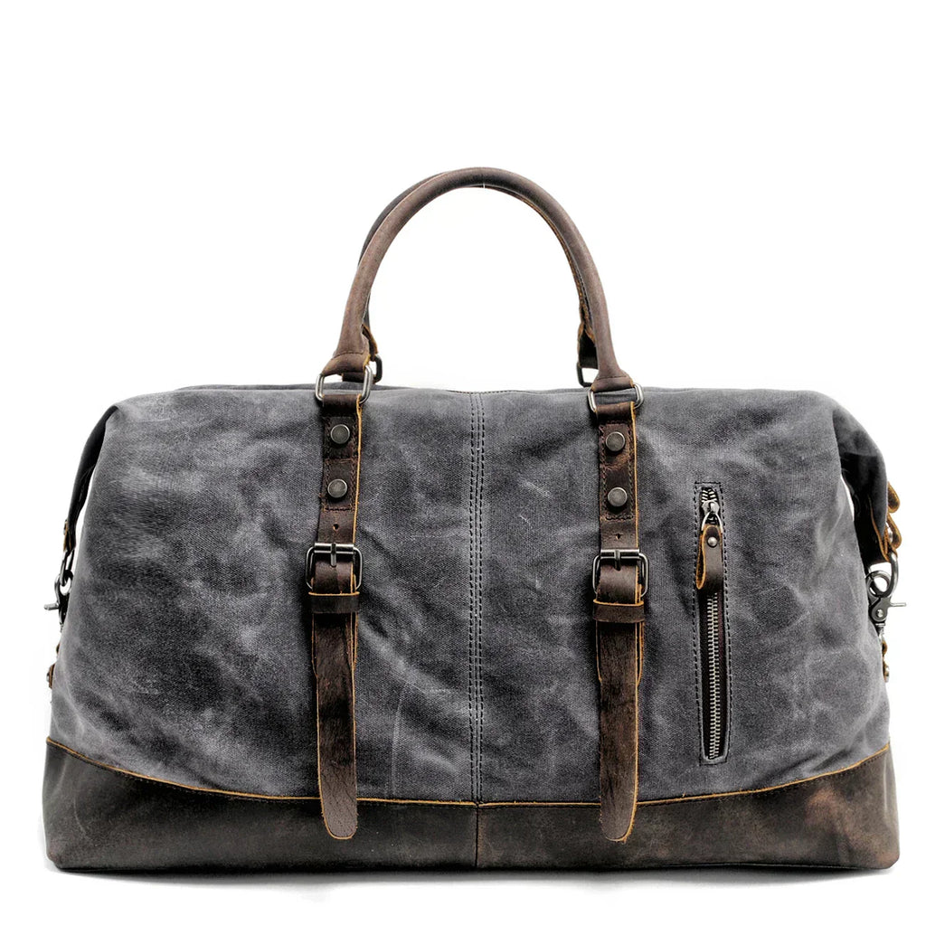 Harborwell Waxed Canvas Weekender Bag With Leather Trim, Four Colors