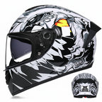 Casco da moto integrale da gara, certificato DOT, sistema a doppia visiera
