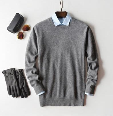 Elarin Men's Cashmere Sweater in Round Neck or V-Neck, 7 Colors