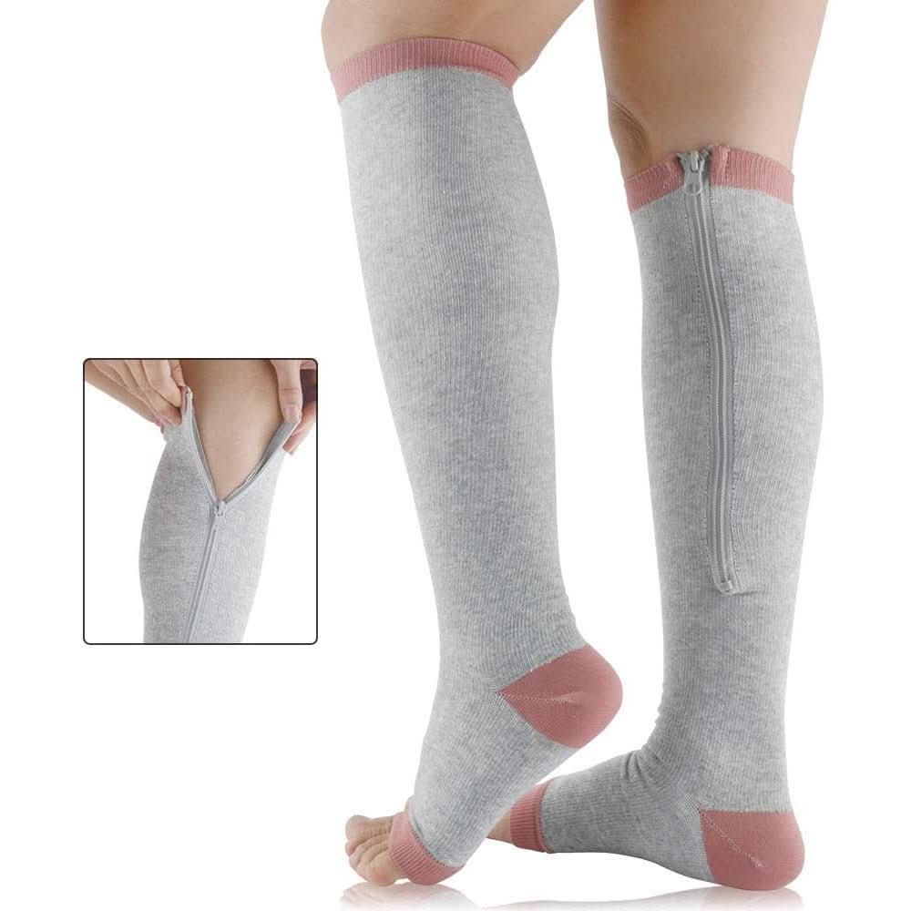 Calze compressive con zip per compressione confortevole e facile utilizzo - Fioriscas