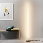 מנורת רצפה דקה מאלומיניום עם LED, בגוונים חמים, לבנים ובמצבי עמעום