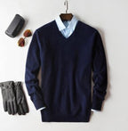 Elarin Men's Cashmere Sweater in Round Neck or V-Neck, 7 Colors