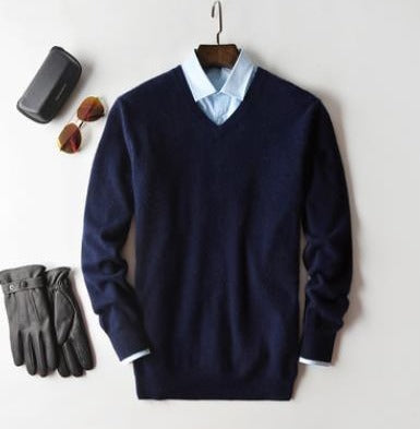 Elarin Men's Cashmere Sweater in Round Neck or V-Neck, 7 Colors