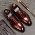 Aurelo Men's Oxford Shoes in Italian Leather, Lace-Up Formal Shoes