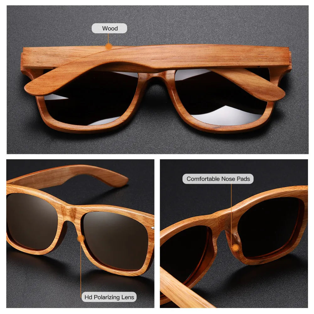 Bamboo Frame Sunglasses, Verdaro Polarized UV400 Protection
