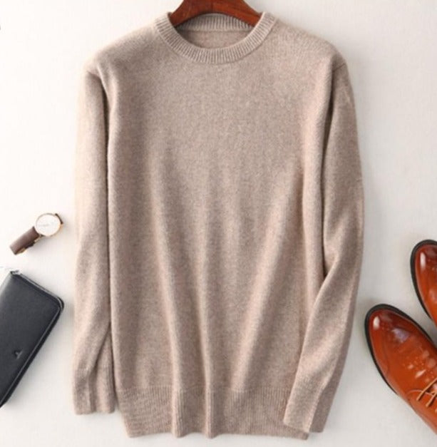 Elarin Men's Cashmere Sweater in Round Neck or V-Neck, 7 Colors
