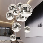 Suspension globe en verre LumaOrb, finitions argent, or et or rose