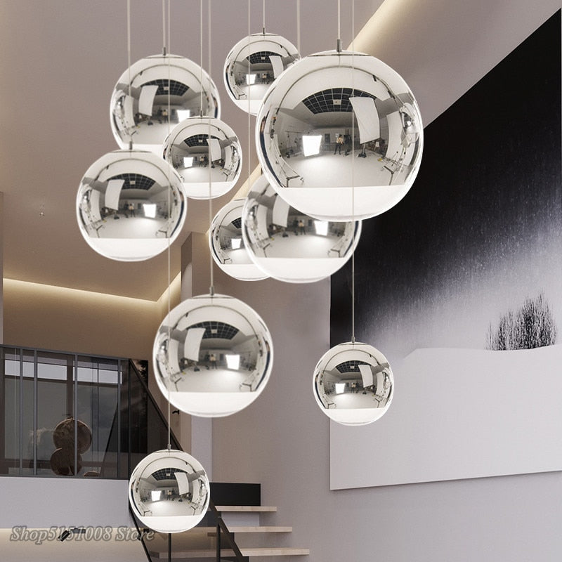 Suspension globe en verre LumaOrb, finitions argent, or et or rose