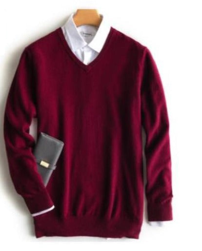Elarin Men's Cashmere Sweater in Round Neck or V-Neck, 7 Colors