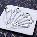 Florin Flower-Motif Teaspoon Set, 8-Piece, Stainless Steel