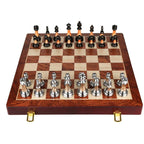 RegalOrion Chess Set, Zinc Alloy Pieces, 17.7-Inch Wooden Board