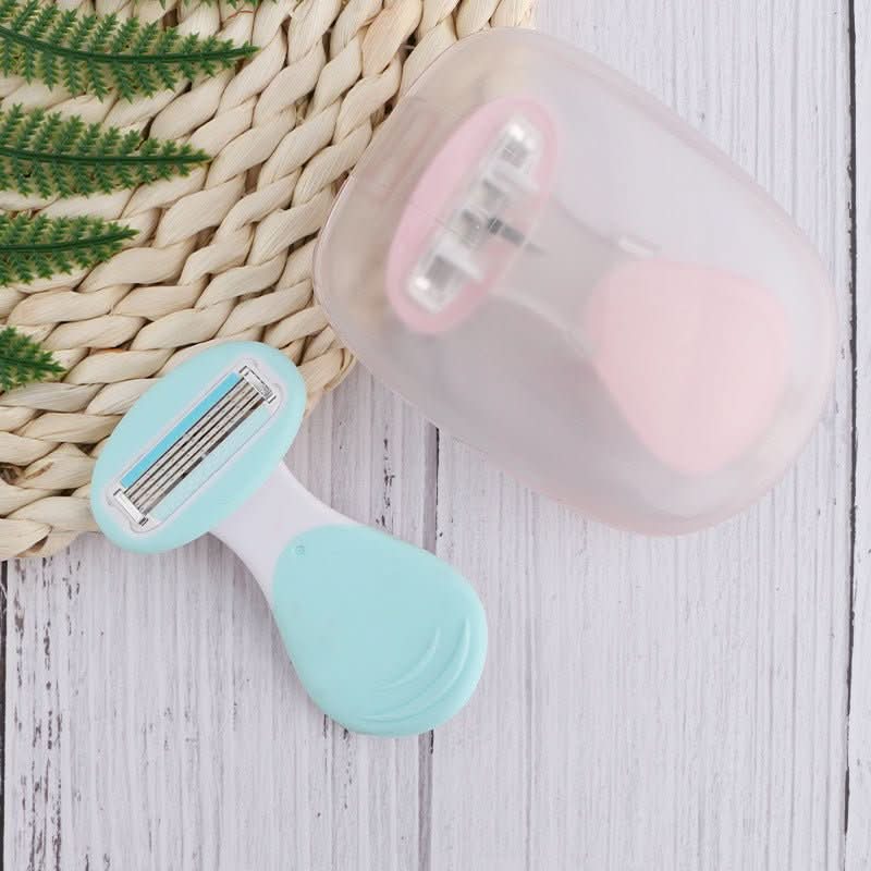 4-blade compact razor with storage box | Smooth skin on the go & at home - Fioriscas