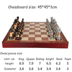 RegalOrion Chess Set, Zinc Alloy Pieces, 17.7-Inch Wooden Board