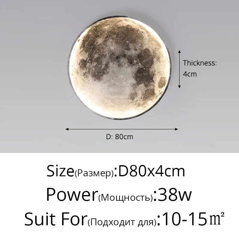 مصباح حائط LED على شكل قمر قابل لتعتيم الإضاءة لغرفة النوم ومساحات المعيشة | Fioriscas