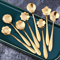 Florin Flower-Motif Teaspoon Set, 8-Piece, Stainless Steel