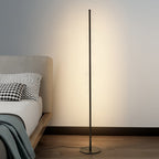 מנורת רצפה דקה מאלומיניום עם LED, בגוונים חמים, לבנים ובמצבי עמעום
