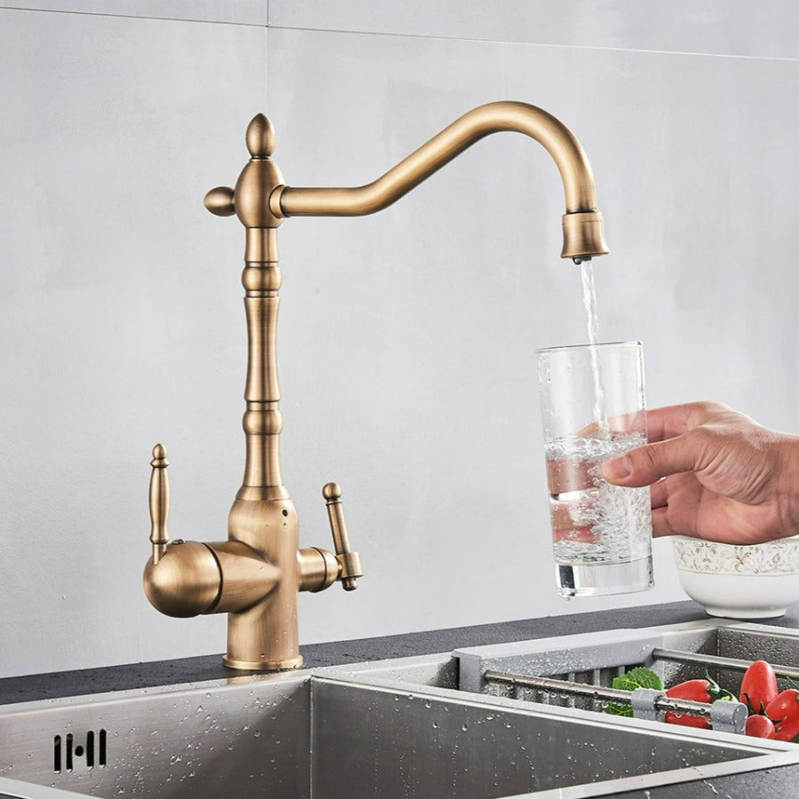 Grifo de cocina giratorio de 360 grados con filtración de agua integrada