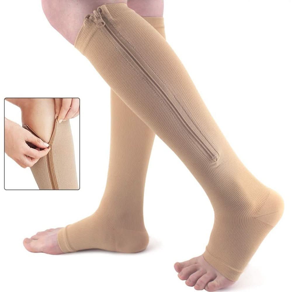 Calze compressive con zip per compressione confortevole e facile utilizzo - Fioriscas