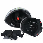 Casco da moto integrale da gara, certificato DOT, sistema a doppia visiera