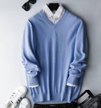 Elarin Men's Cashmere Sweater in Round Neck or V-Neck, 7 Colors