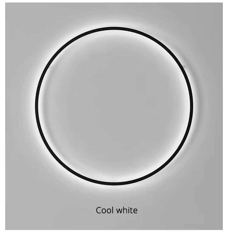 Round LED Wall Light, NovaHalo LumaNova, Black Minimalist Design