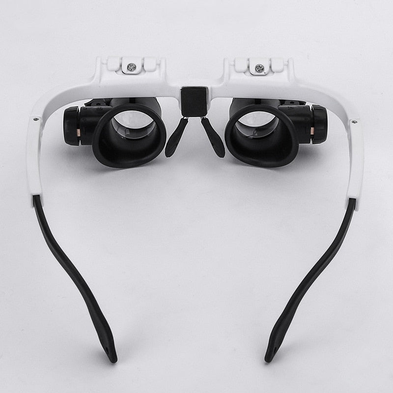 ClariVue-LED-Vergrößerungsbrille mit 8-facher bis 23-facher Vergrößerung und Helligkeitsregelung