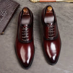 Aurelo Men's Oxford Shoes in Italian Leather, Lace-Up Formal Shoes