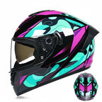 Casco da moto integrale da gara, certificato DOT, sistema a doppia visiera