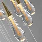 Luneo DrizzleDrop Glass Droplet Pendant Light, Gold Bronze Or Chrome