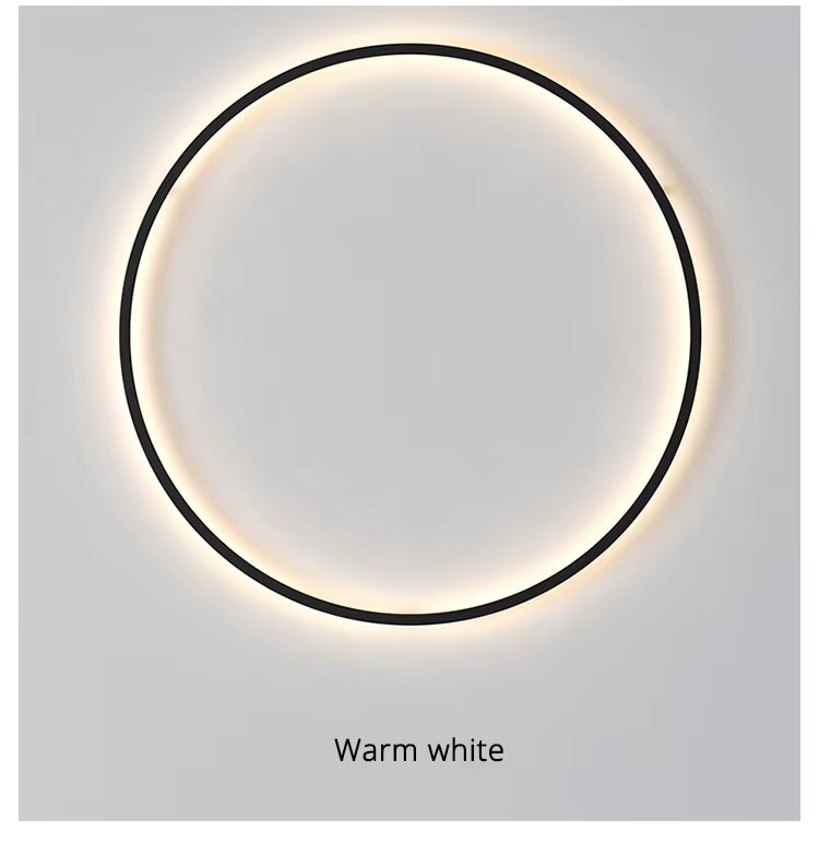 Round LED Wall Light, NovaHalo LumaNova, Black Minimalist Design