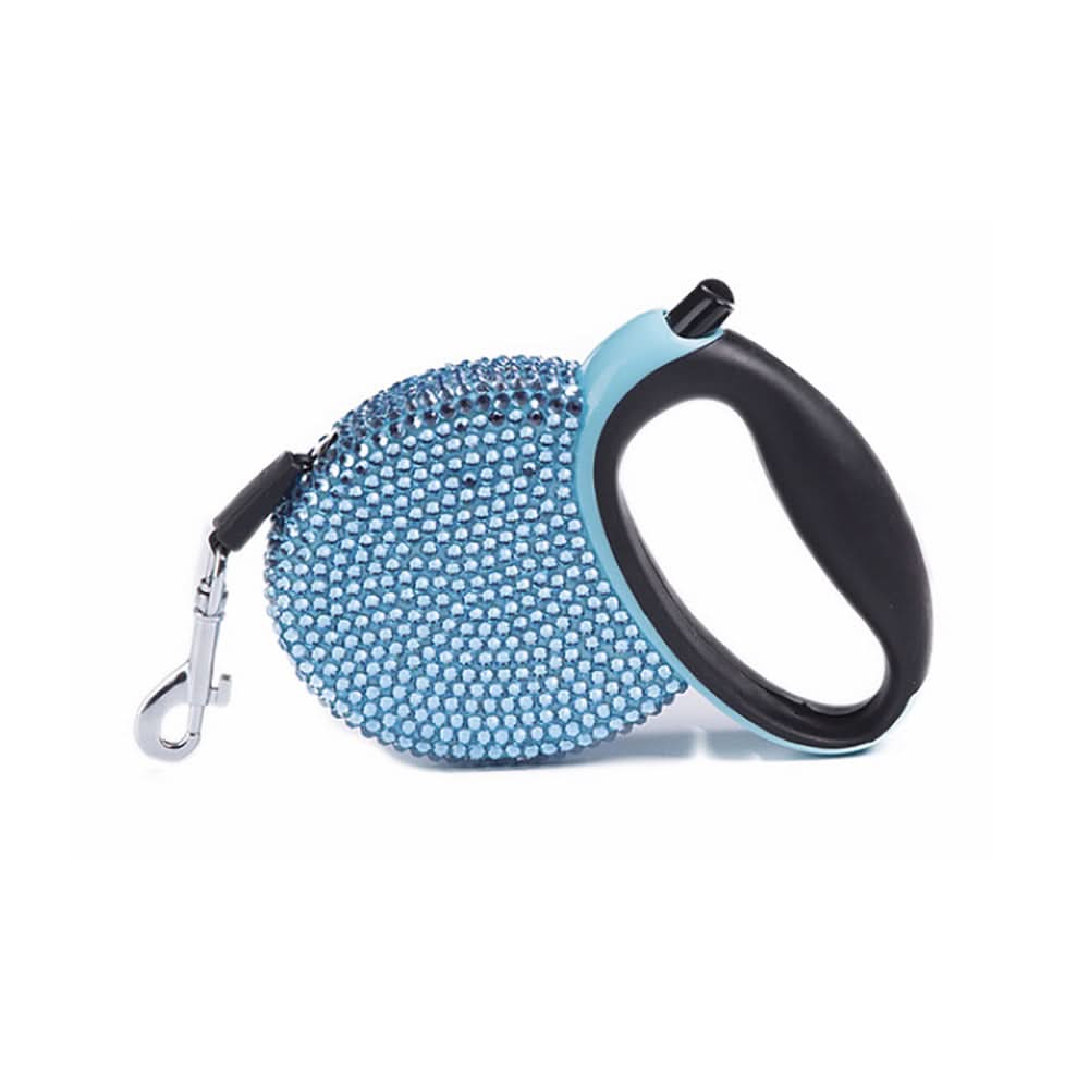 Trela retráctil de luxo com brilhantes para cães e gatos pequenos - Fioriscas