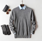 Elarin Men's Cashmere Sweater in Round Neck or V-Neck, 7 Colors