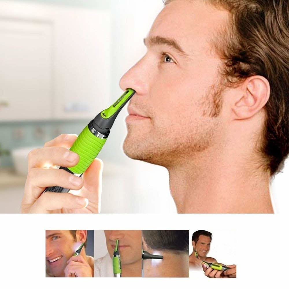 Precise nose & ear trimmer with LED light for gentle hair removal - Fioriscas