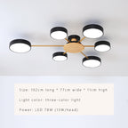 Luminax LED-kattokruunu puusta ja raudasta makuu- ja olohuoneisiin