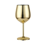 Wine Glasses in Mirror-Polished Stainless Steel, Shatterproof Set