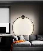 Round LED Wall Light, NovaHalo LumaNova, Black Minimalist Design